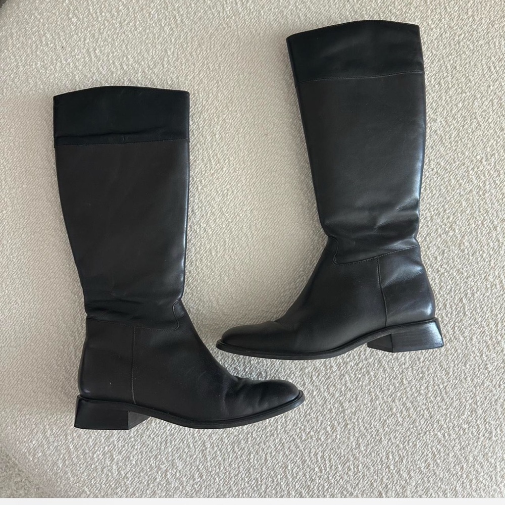 Ann Taylor Black Leather Knee-High Boots